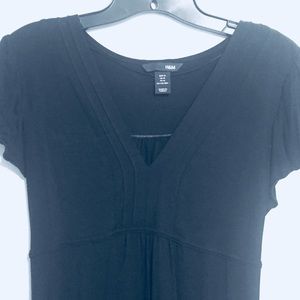 Black shirt - empire waist & capped sleeves